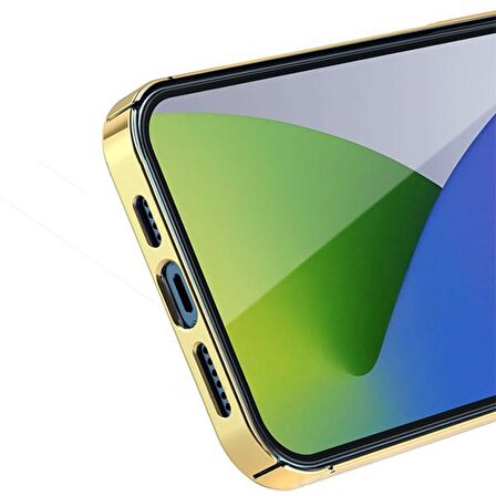Baseus Glitter İPhone 12-12 Pro Şeffaf Lüx Silikon Kılıf Soft TPU Kılıf GOLD