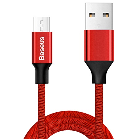 Baseus Yiven Micro USB 1 Metre Şarj Kablosu Kırmızı