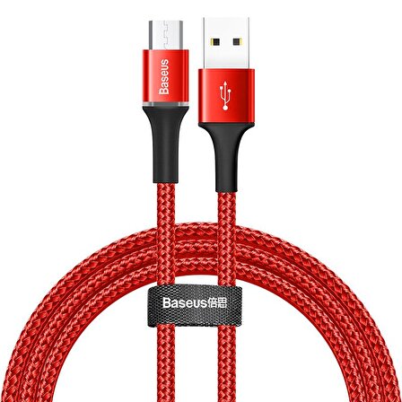 Baseus Halo 3A Micro USB 1 Metre Şarj Kablosu Kırmızı
