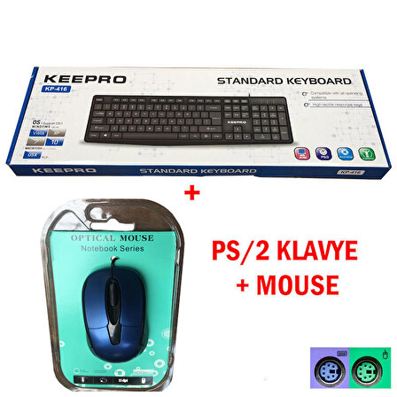 Keepro KP-146  Standart PS-2 Kablolu Klavye +ps/2 kablolu Mouse