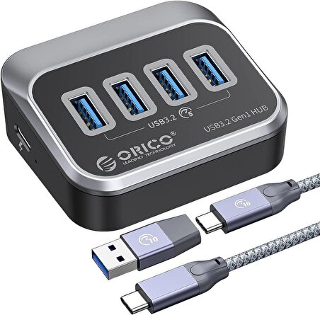 Orico 4 Port USB3.2 Gen1 5Gbps Çoklayıcı HUB, Siyah, M3U3-4A-05-BK