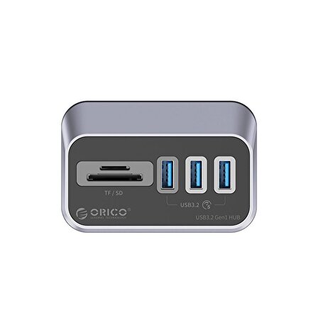 ORICO 4 Portlu Type-C Bağlantılı USB3.2 GEN1 TF/SD Kart Okuyucu Çoklayıcı HUB