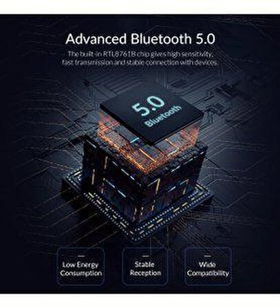 Orico USB Bluetooth V5.0 Kablosuz Dongle Adaptör, Alıcı Verici, BTA-508, Siyah