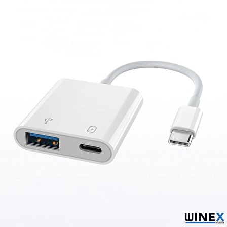 Winex Type-C to UsbA ve Şarj Dönüştürücü Adapter