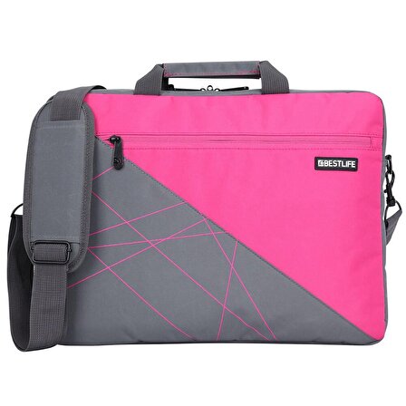 Bestlife Notebook Laptop Çantası - Pembe/Gri 15.6 İnç