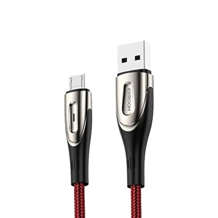 Joyroom S-M411 Sharp Serisi Mikro USB Şarj ve Data Kablosu 1.2 M Kırmızı