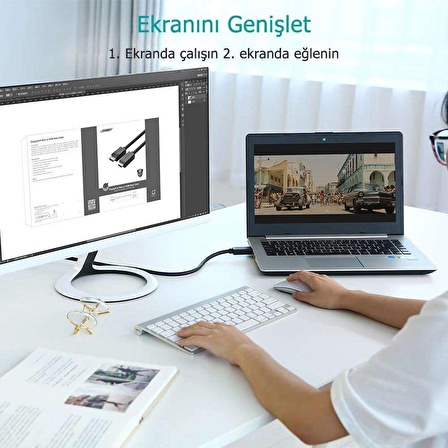 Ugreen 4K Displayport HDMI Dönüştürücü Kablo 3 Metre