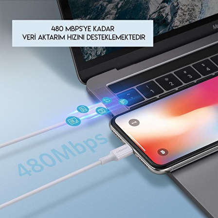 Ugreen Type-C Lightning iPhone Hızlı Şarj Kablosu 1 Metre