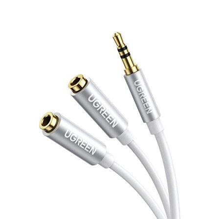 Ugreen 3.5mm TRS Kulaklık Çoklayıcı Y Kablo Beyaz