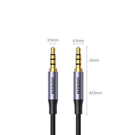 Ugreen 3.5mm Hi-Fi Erkek to Erkek TRRS Aux Ses ve Mikrofon Kablosu 1.5 Metre