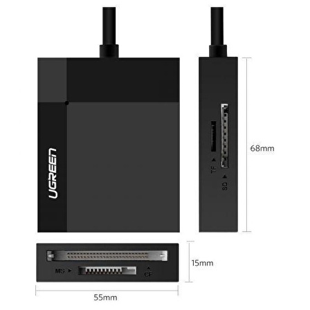 Ugreen USB 3.0 4'ü 1 Arada Kart Okuyucu