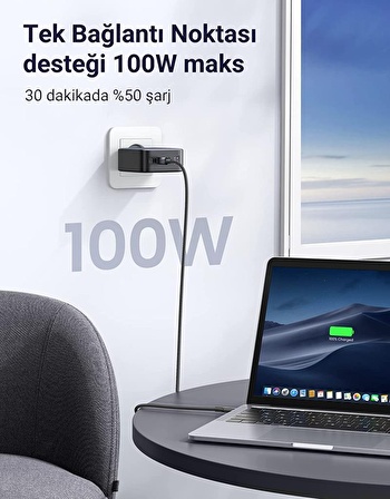 Ugreen USB Hızlı Şarj Adaptörü Siyah