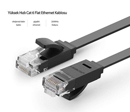 Ugreen CAT6 Flat Ethernet Kablosu 12 Metre