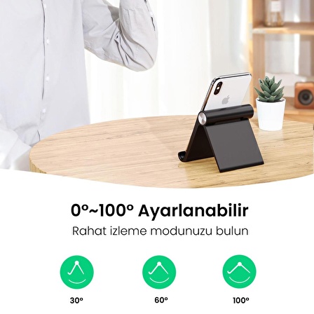 Ugreen Çok Açılı Masaüstü Tablet Telefon Standı Siyah