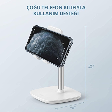 Ugreen Alüminyum Masaüstü Telefon Standı Beyaz