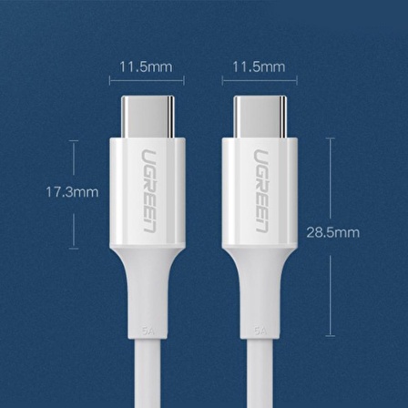 Ugreen 5A Type-C to Type-C Şarj ve Data Kablosu 1 Metre