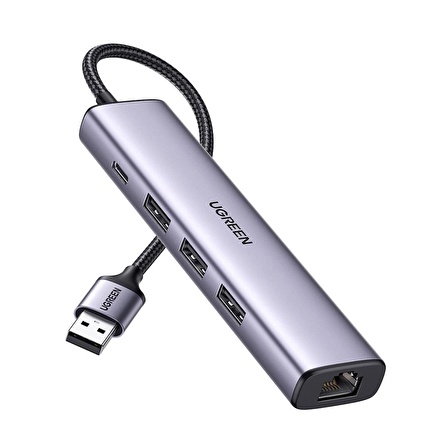 Ugreen USB-A to 1000Mbps Gigabit Ethernet 3*USB-A 3.0 Hub Çoklayıcı Dönüştürücü