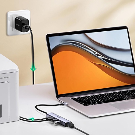 Ugreen USB-A to 1000Mbps Gigabit Ethernet 3*USB-A 3.0 Hub Çoklayıcı Dönüştürücü