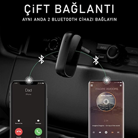 Ugreen Mikrofonlu Aux Bluetooth 5.0 Aptx Araç Kiti