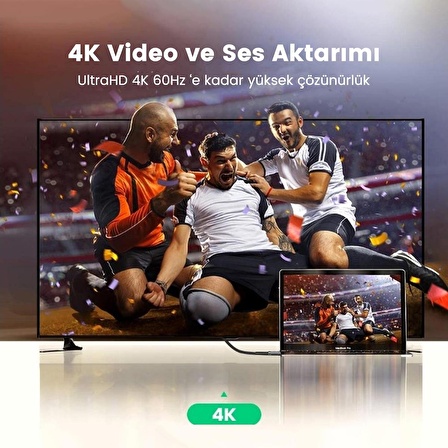 Ugreen 4K 60Hz Örgülü HDMI 1.4 Görüntü Aktarma Kablosu 3 Metre