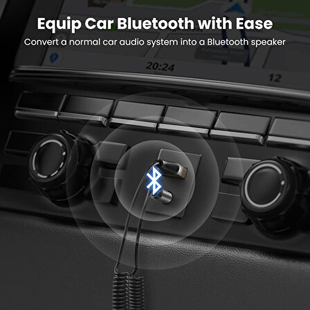 Ugreen Mikrofonlu 3.5mm Aux Bluetooth 5.0 Alıcı Adaptör Araç Kiti