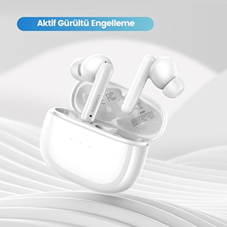 Ugreen HiTune T3 ANC / Ambiyans TWS Kablosuz Bluetooth 5.2 Kulaklık Beyaz