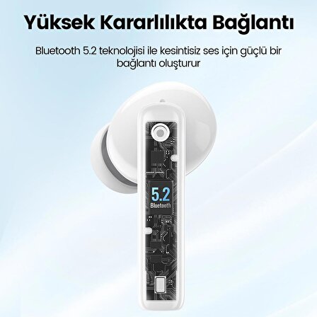 Ugreen HiTune T3 ANC / Ambiyans TWS Kablosuz Bluetooth 5.2 Kulaklık Beyaz