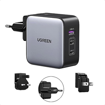 Ugreen Seyahat Type-C 65 Watt Hızlı Şarj Adaptörü Siyah