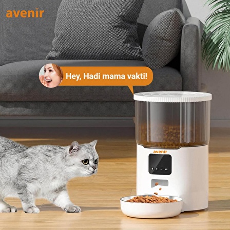 Avenir AV-PF130-WIFI Destekli Akıllı Sesli Evcil Hayvan Mama Kabı