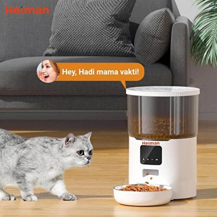 HEİMAN HM-260-WIFI Destekli Akıllı Sesli Evcil Hayvan Mama Kabı