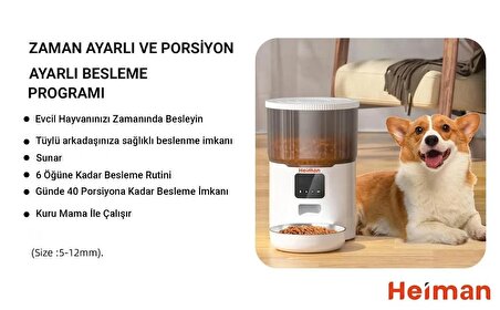 HEİMAN HM-260-WIFI Destekli Akıllı Sesli Evcil Hayvan Mama Kabı