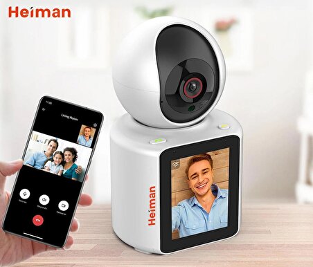 HEİMAN AV-HM450 Karşılıklı Video Arama Çift Yönlü Görüntülü Görüşme Full HD Bebek Kamerası -APP