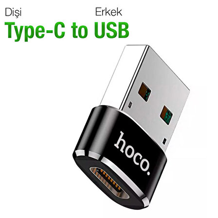 HOCO UA6 Erkek USB to Dişi Type-C Dönüştürücü Çevirici Adaptör
