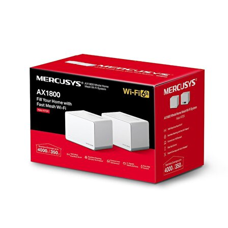Mercusys Halo H70X 2'li Paket, Çift Bantlı AX1800 Tüm Ev Mesh Wi-Fi 6 Sistemi