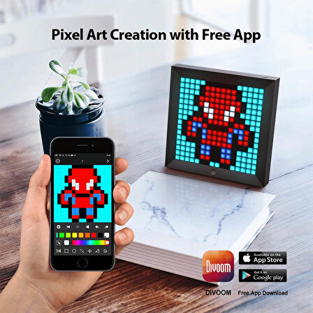 Divoom Pixoo App Kontrollü Animasyonlu Gaming 16x16 Piksel LED Ekran Resim Çerçevesi