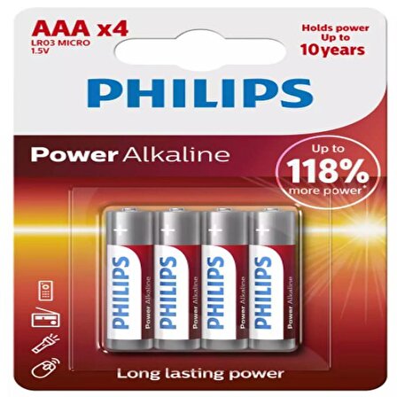 Philips Power Alkalın Aaa X4 LR03P4B/05