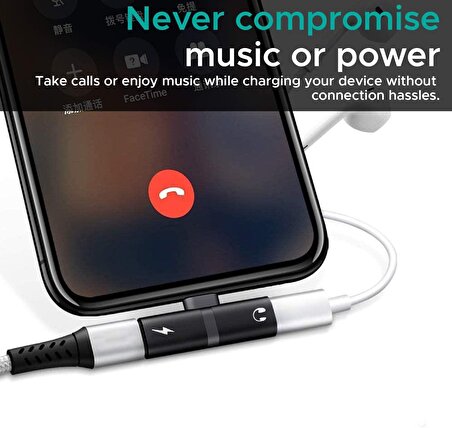 Promate iHinge-LT Hem Şarj Hem Müzik Aynı Anda iPhone Lightning Çoklayıcı Adaptör Siyah