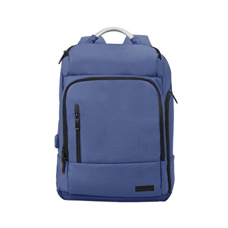 Promate TrekPack-BP Notebook Laptop Sırt Çantası USB Şarjlı Suya Dayanıklı 17.3 inç Sırt Çantası Mavi