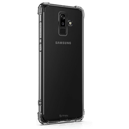 Blogy Galaxy A6 Plus Crystal Fit Kılıf Smoke Black