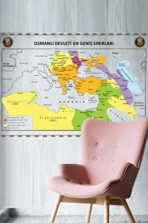 Osmanlı Haritası - Elektrostatik Özellikli, Yapışkansız Yeri Değiştirilebilir Sihirli Akıllı Kağıt