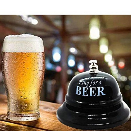 CajuArt Ring For Beer Yazılı Masa Zil Resepsiyon Bar Bira Dekor