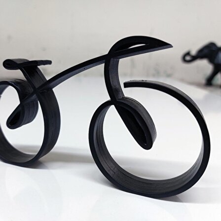 CajuArt Ahşap Dekoratif Minyatür Çizgisel Bisiklet Masa Raf Dekoru Süs Hediye