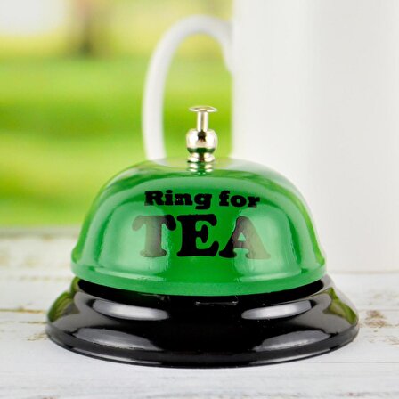 CajuArt Ring For Tea Yazılı Masa Zil Resepsiyon Zil Hediye Süs