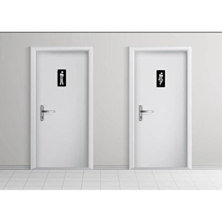 Esprili Ahşap Wc Tuvalet Kapı Yönlendirme Levha