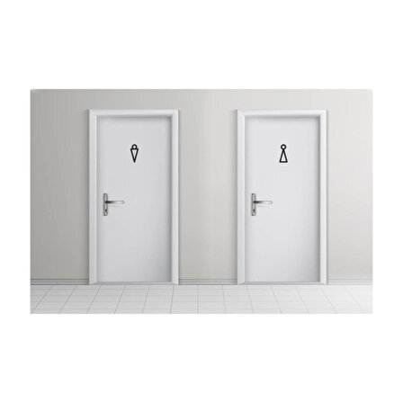 Modern Ahşap Erkek Kadın  Wc Tuvalet Kapı Yönlendirme Işareti
