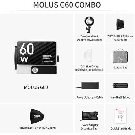 Zhiyun Molus G60 Combo Bi-Color 60W Led Işık
