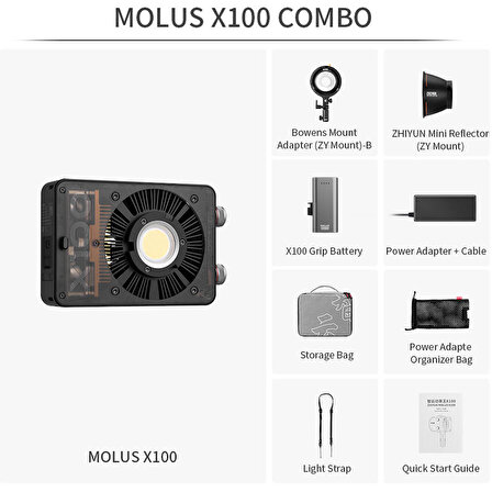 Zhiyun Molus X100 Combo 100W Taşınabilir Işık