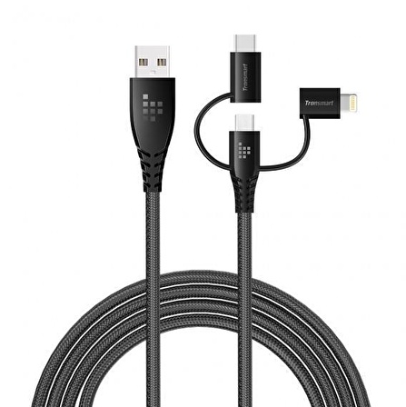 Tronsmart Lac10 iPhone Lightning Type-C Micro Usb Şarj ve Data Kablosu 1.2M