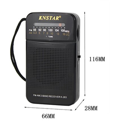 Knstar Cep Tipi Taşınabilir Fm Radyo K-263