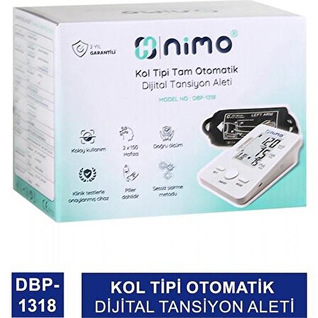 Nimo Kol Tipi Tam Otomatik Türkçe Konuşan Dijital Tansiyon Aleti  Model No: DBP-1318